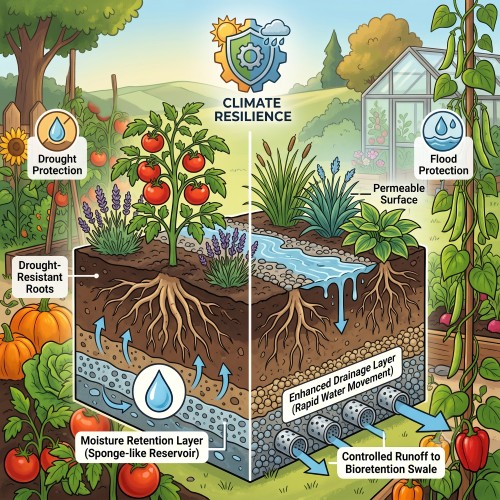 Cartoon of climate resilient plants