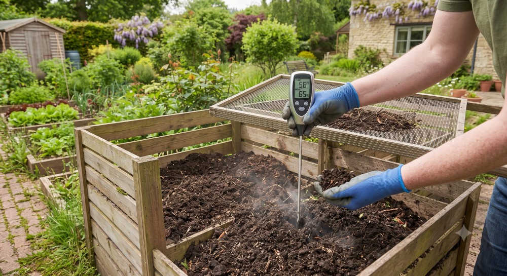 Get the heat levels and moisture content of your compost