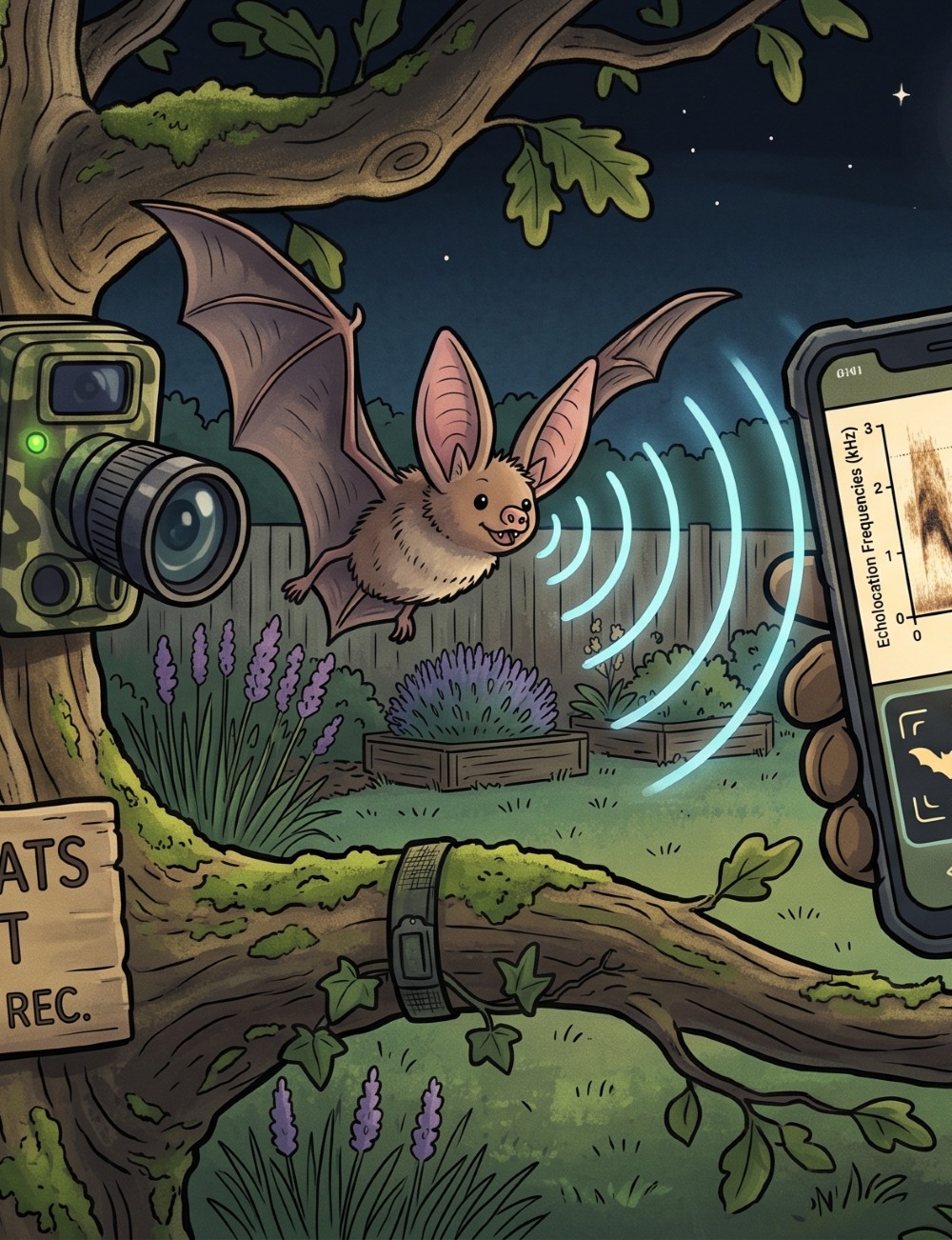 Cartoon of bar being measured with ultra sound detector using raspberry pi pc